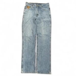 Y2K Cinch Western Patched Faded Bootcut Jeans